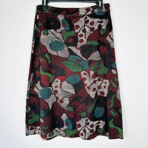 ISLA MAUDE Anthropologie Turia Midi Skirt Women M Abstract Boho Eclectic Grandpa